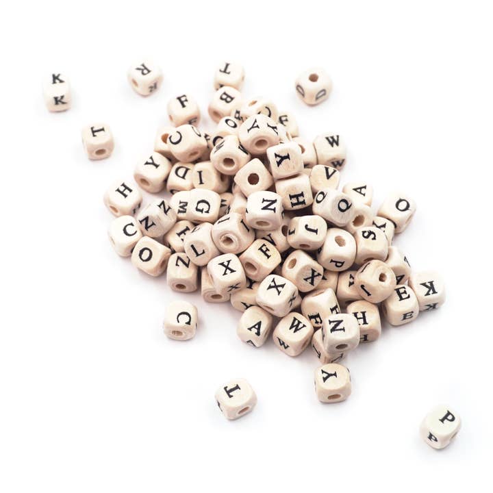 Angels Craft – wholesale Beads – Wooden Alphabet Beads, 8mm 100ct