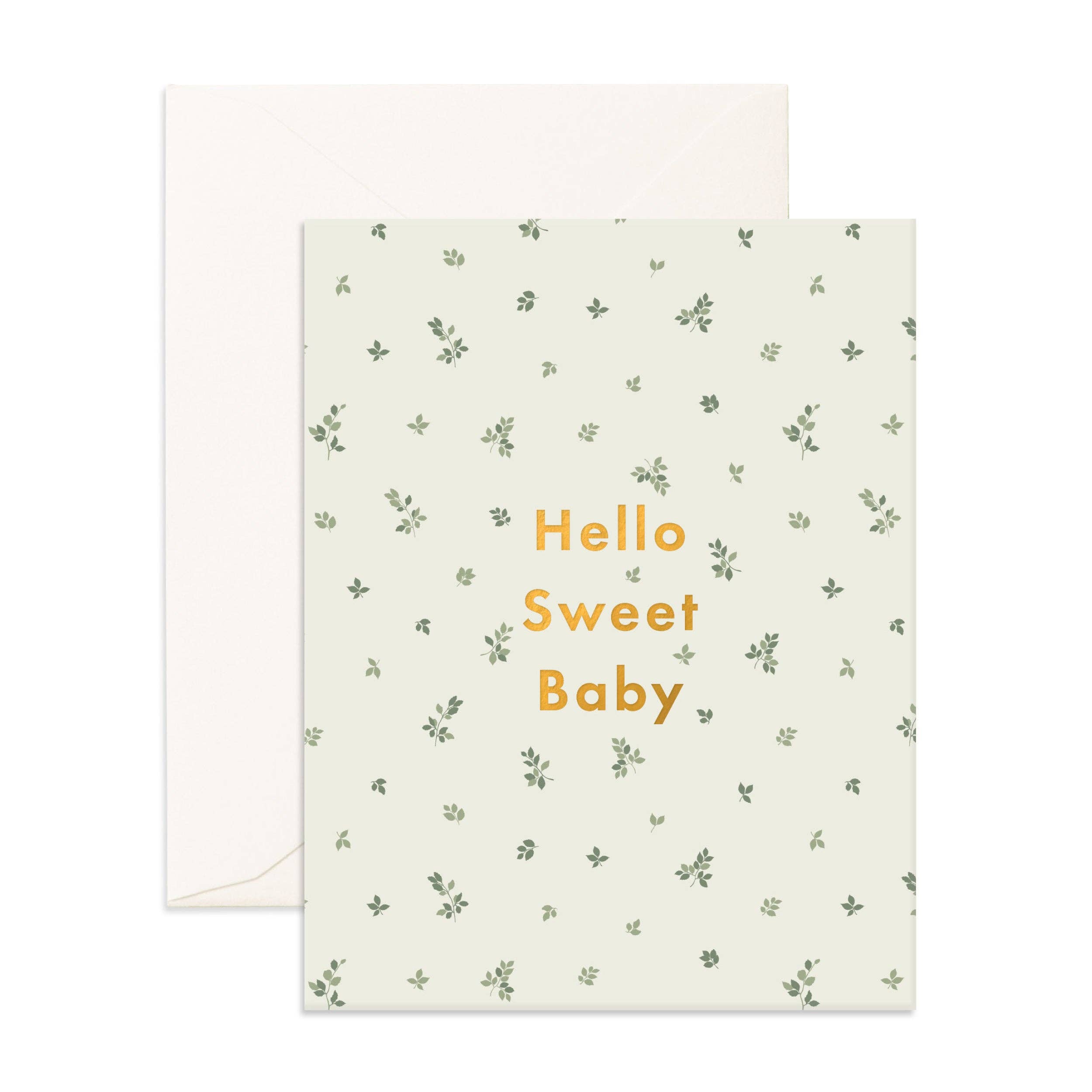 Fox & Fallow – Großhandel Grußkarten für den Alltag – Hello Sweet Baby Broderie Grußkarte0
