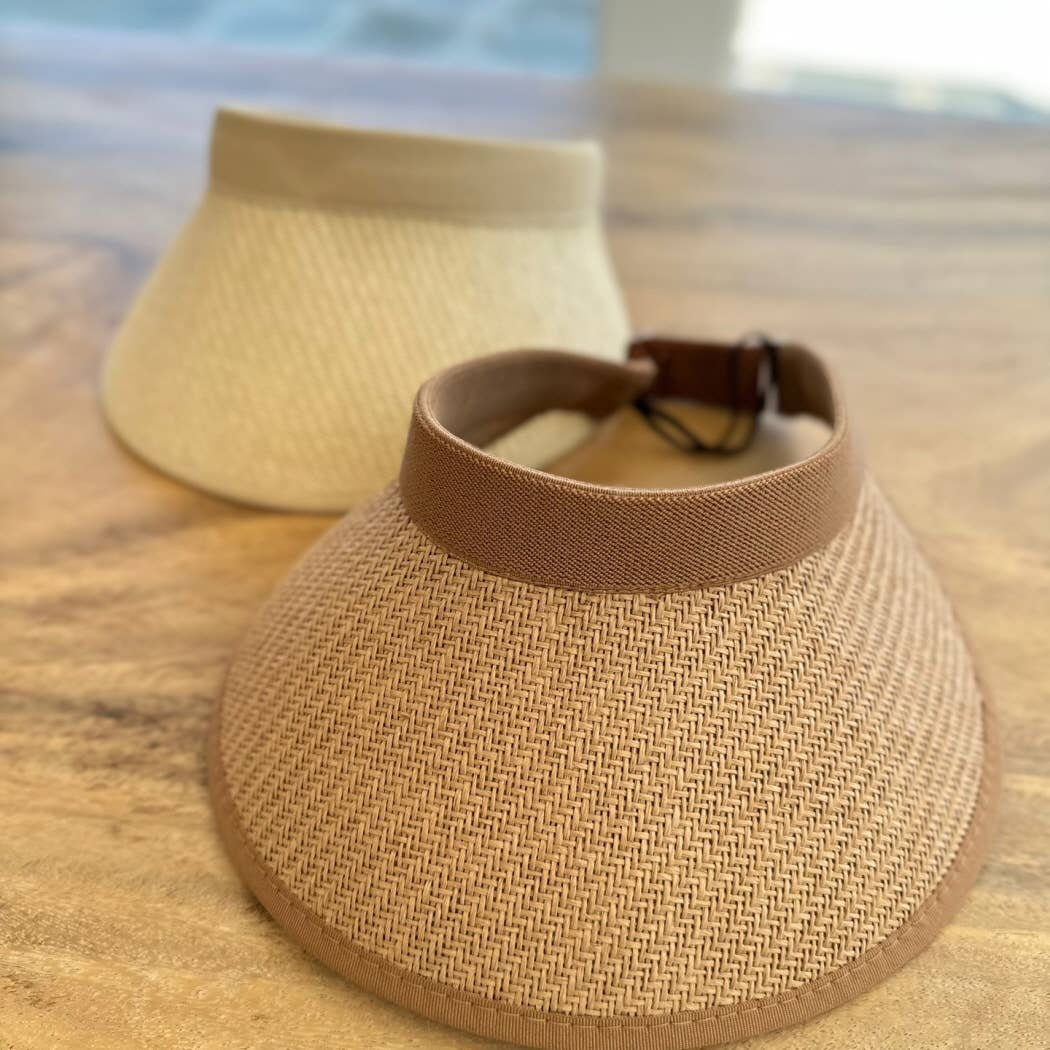 Bella Betty - Vente Visière – femme - Chapeau pare-soleil en paille structuré avec bande ajustable extensible8