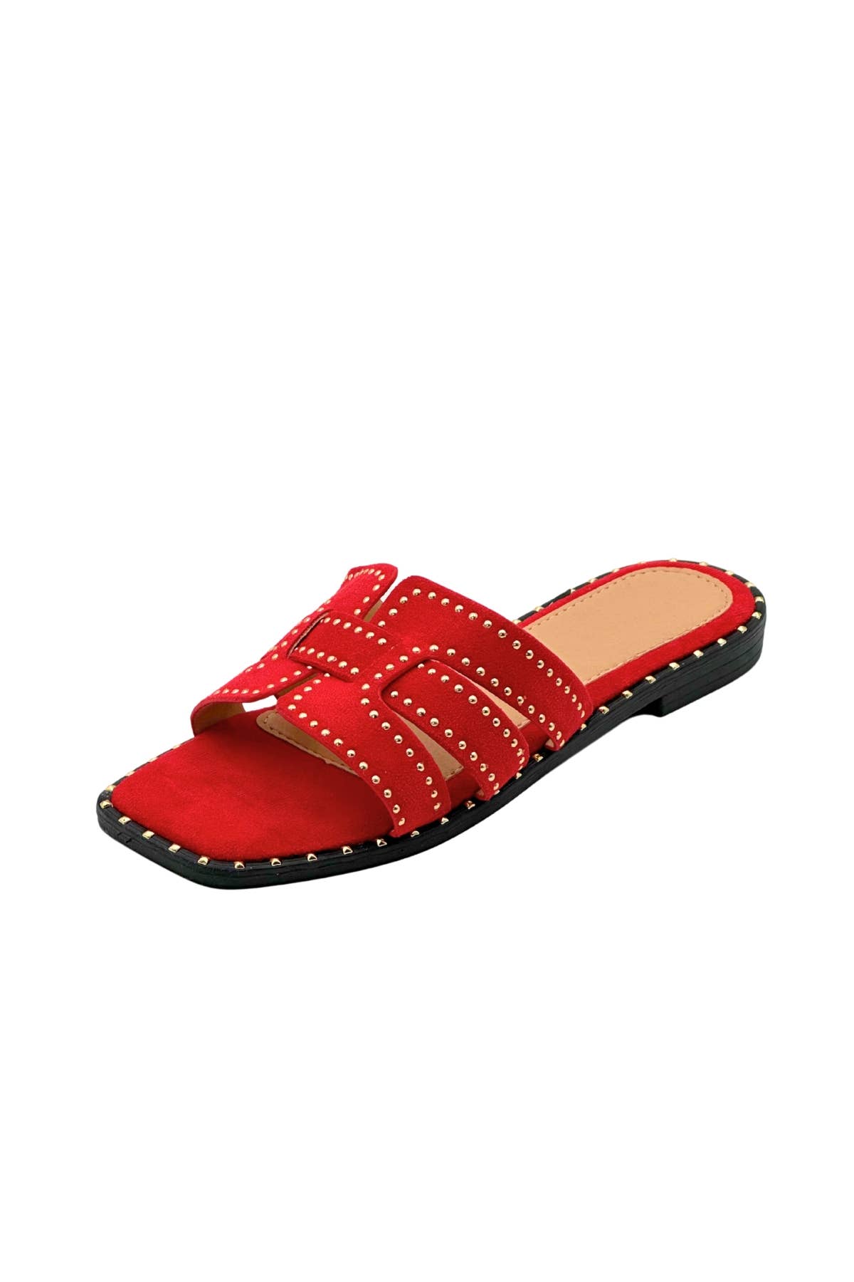 Stephan Paris - Wholesale Mules - Women's - Flat studded suede mules SS-1677