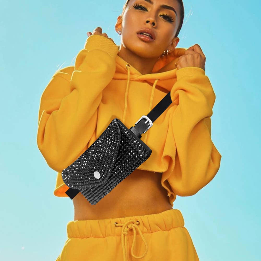 Sensibling Corp. - Vente Sac ceinture – femme - Sac ceinture / sac bandoulière enveloppe à strass7