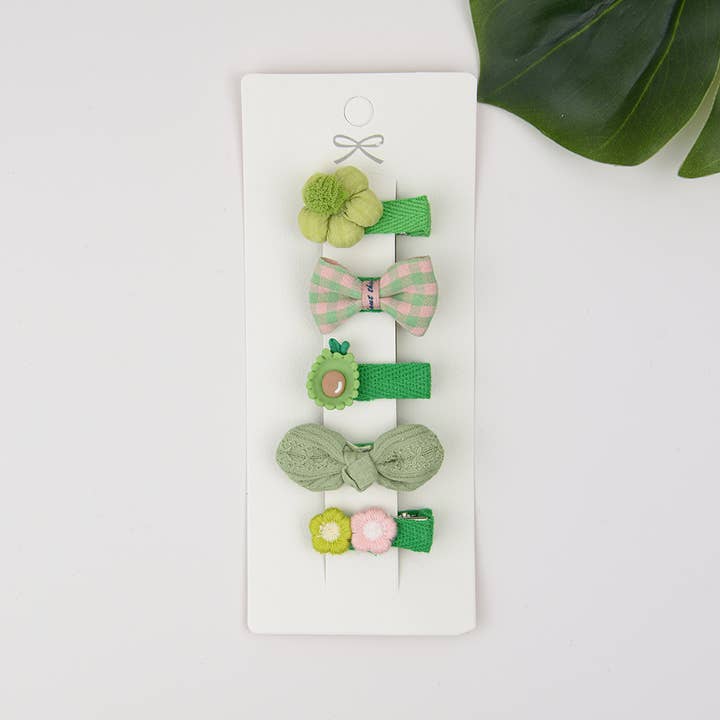 SoapElenGlen - Wholesale Hair Clip - Kids - 5Pcs Baby Toddler Cute Fully Lined Hair Clips