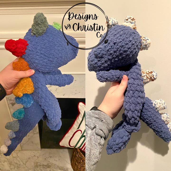 Designs by Christin Co. - Wholesale Security/cuddle blanket – Baby - Tinysaurus Crochet Lovey2