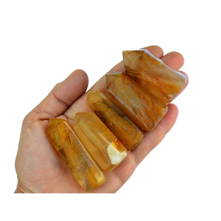 Kaia & Crystals – Pedra/cristal espiritual por atacado – Ponto Quartzo Hematóide Amarelo (30g - 250g)10