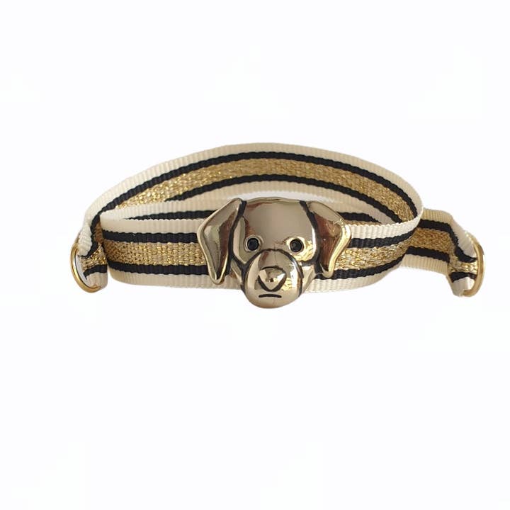 CREAM LAME' GOLDEN DOG BRACELET for wholesale by Smartever Srl