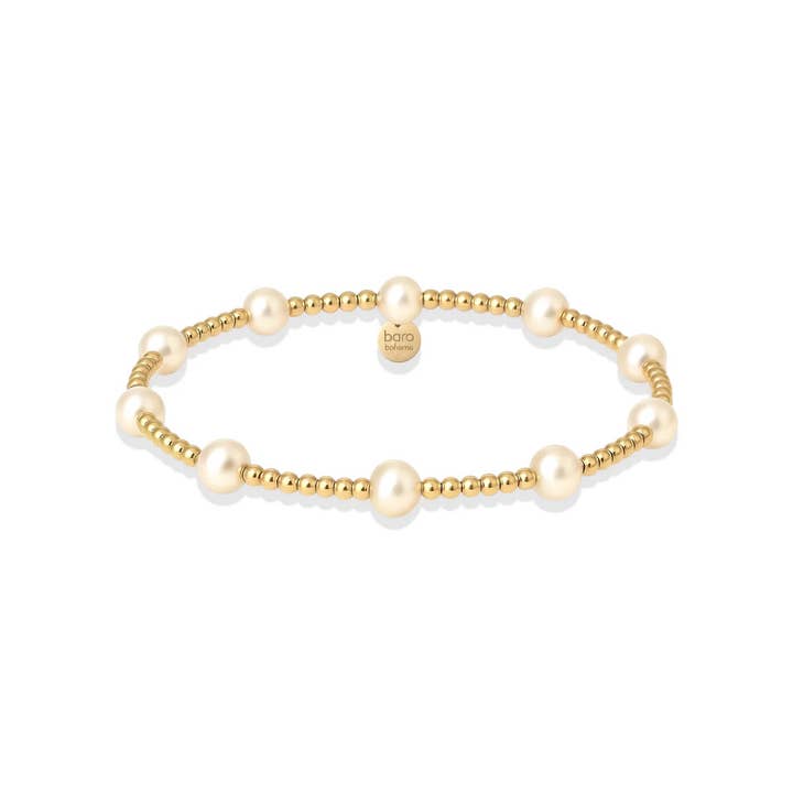 Bara | Gold Filled Beaded Bracelet with Pearls for wholesale by bara boheme