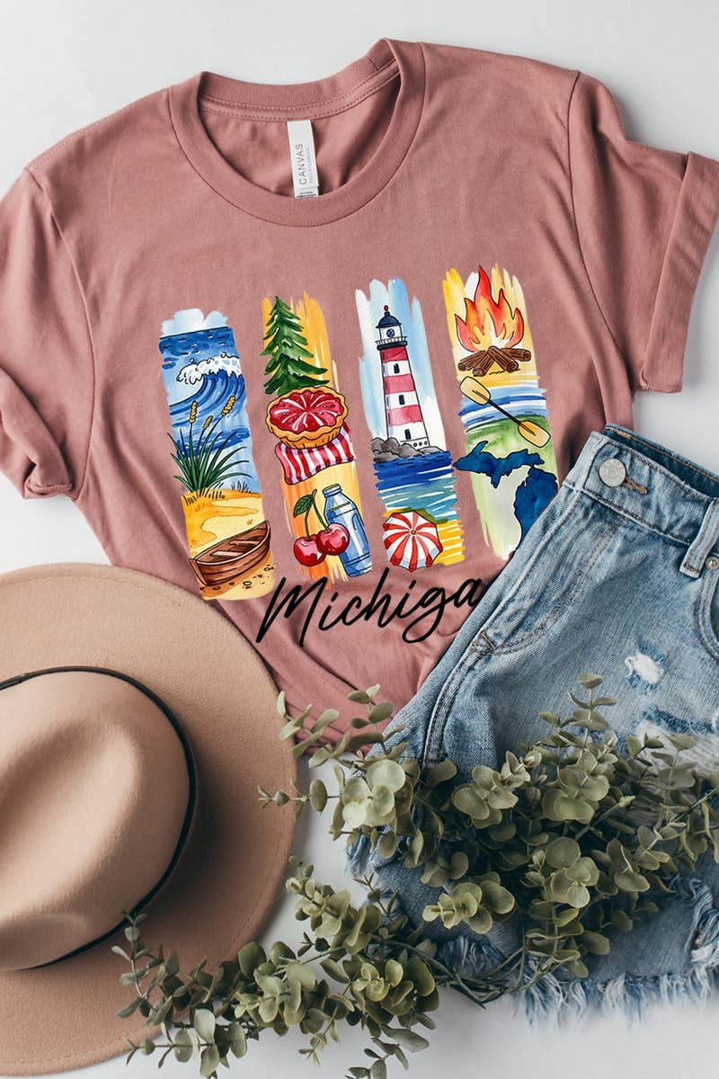 COLORBEAR - Wholesale T-Shirt (Graphic) - Women's - Michigan State Brushstroke Graphic Tee18