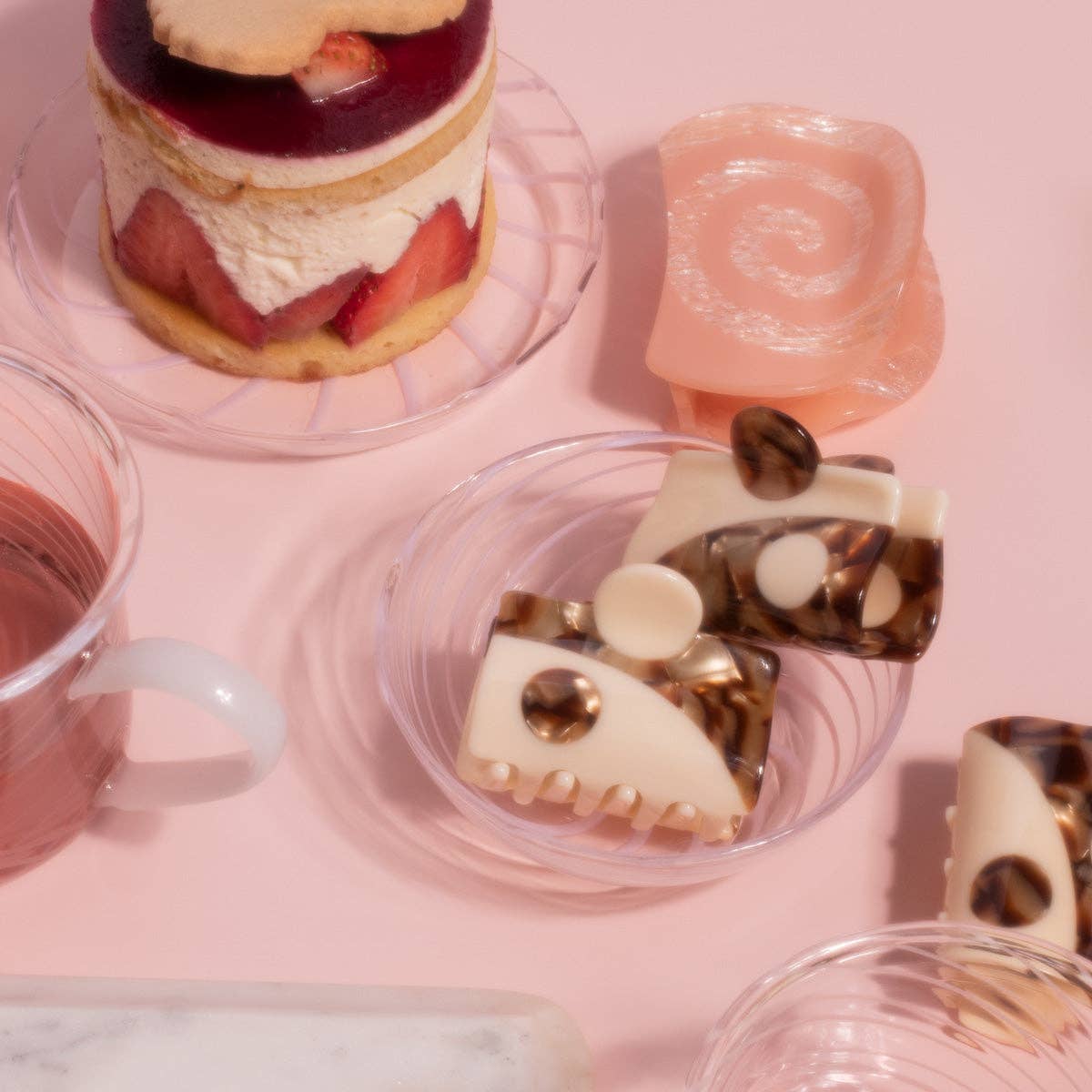 WINONA IRENE – wholesale Hårklämma - Dam – Små hårkloset för kvinnor i grädde och guldbrun 2