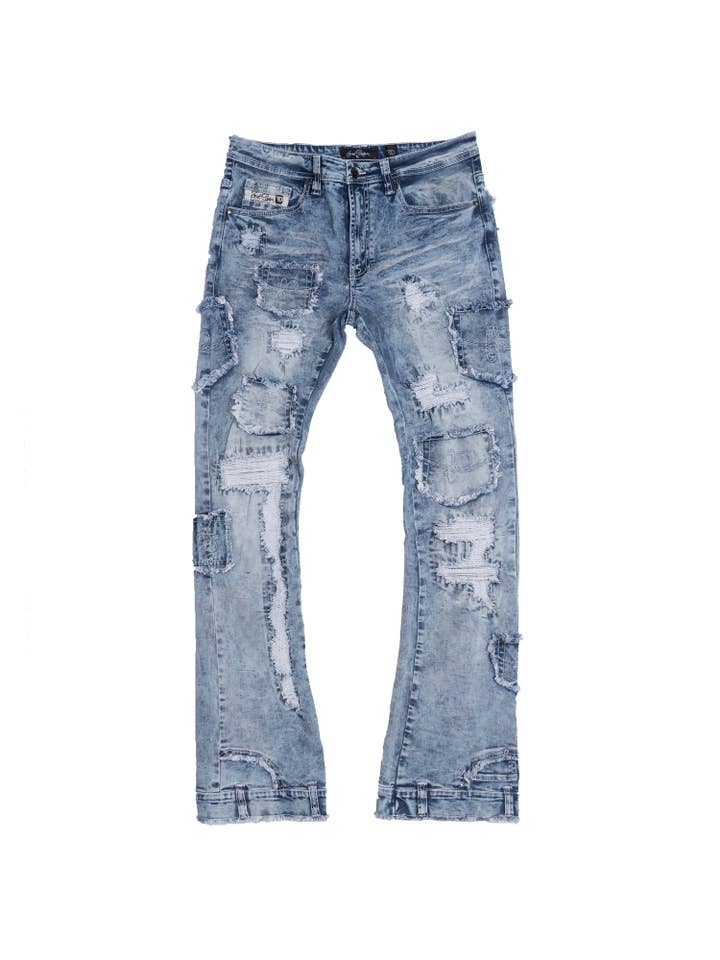 F1721 Frost Rackade Stacked Jeans - Light Wash for wholesale on Faire1