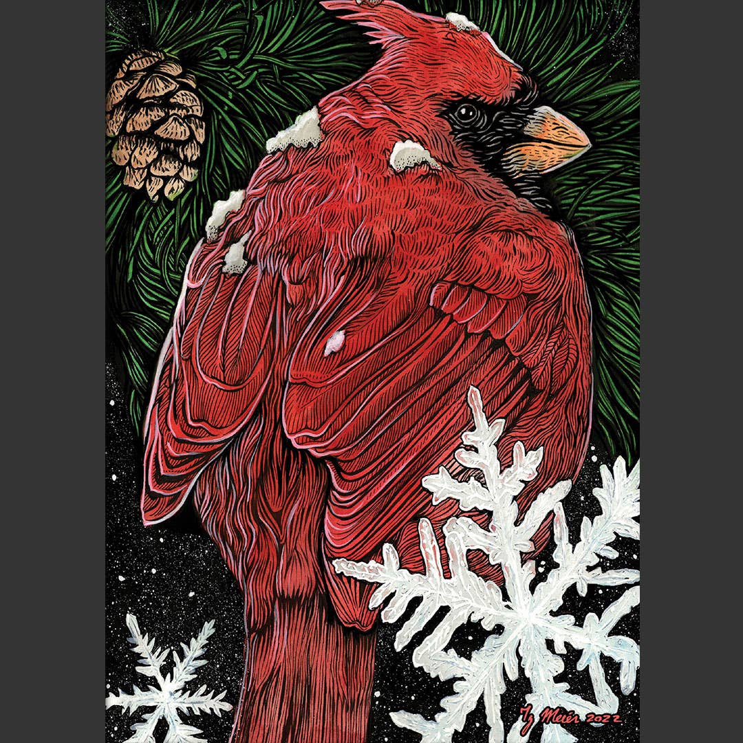 Sunny Days - Wholesale Season's Greetings Card - Big Winter Cardinal1