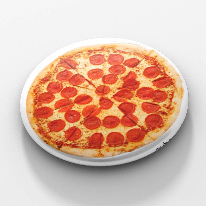 Pizza 1.5 inch pinback button for wholesale by Cube Monkey Designs