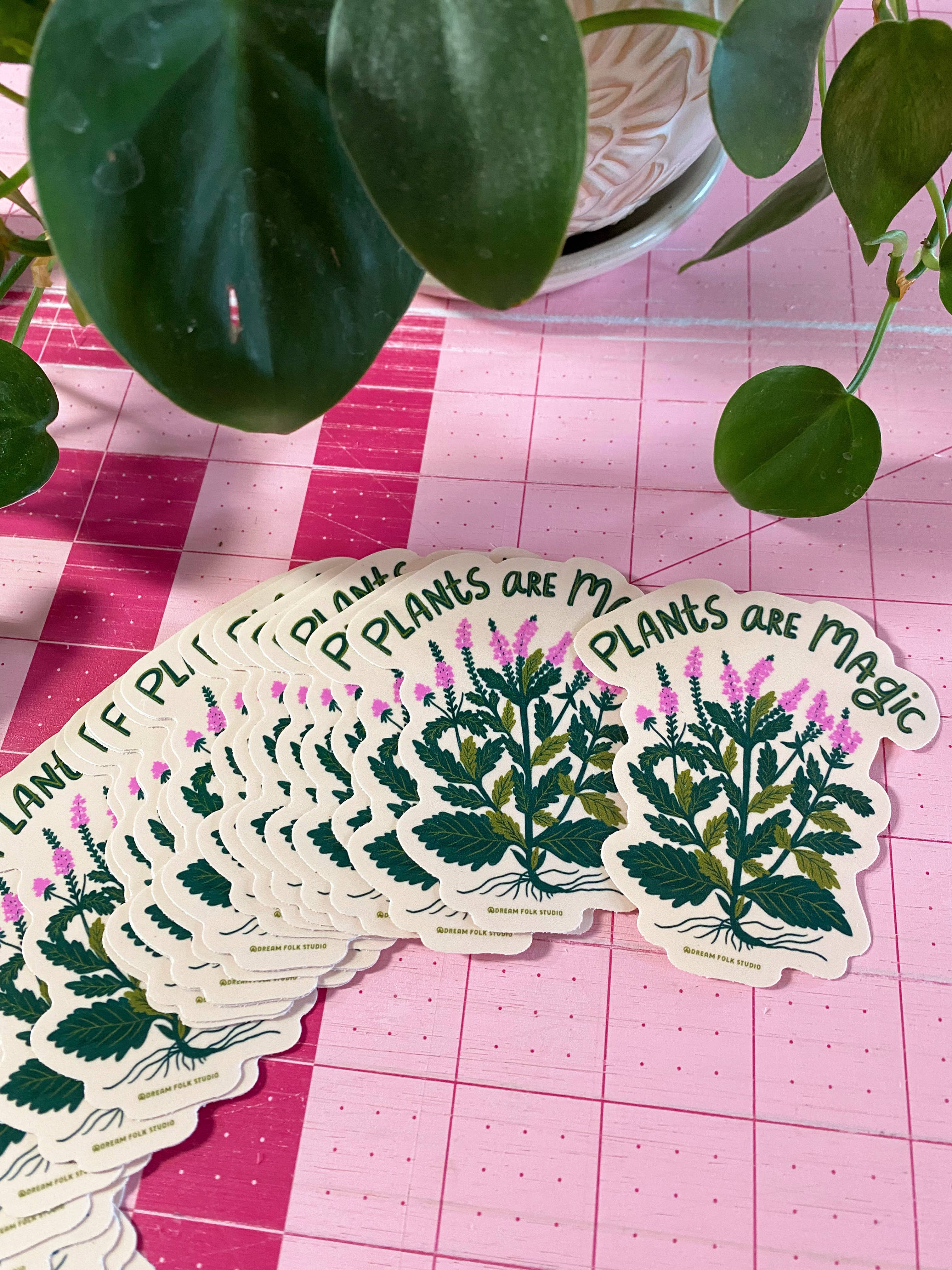 Dream Folk Studio - Wholesale Sticker - Plants are Magic Sticker - Vervain - Verbena Flower Decal2