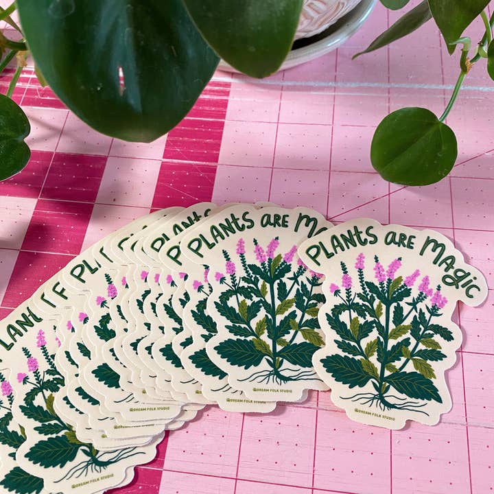 Dream Folk Studio - Vendita all'ingrosso Adesivo - Adesivo Plants are Magic — Verbena — Decalcomania con fiori di verbena2