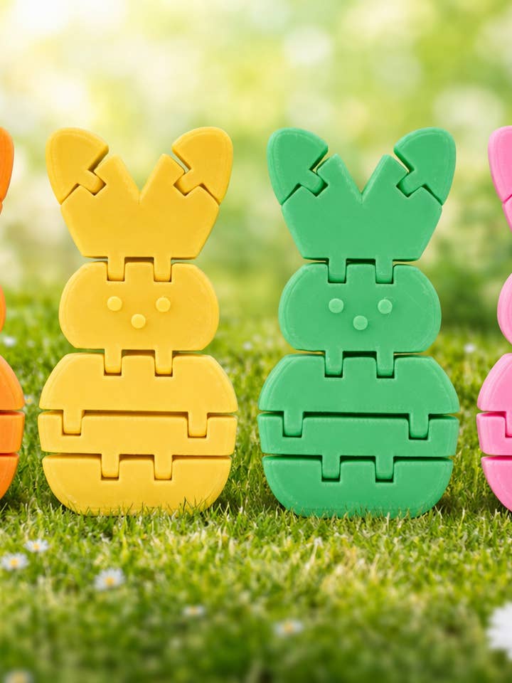 Bitten Peep Bunny Fidget Toy | 3D Printed Articulated Easter for wholesale by Bub's Trading Post