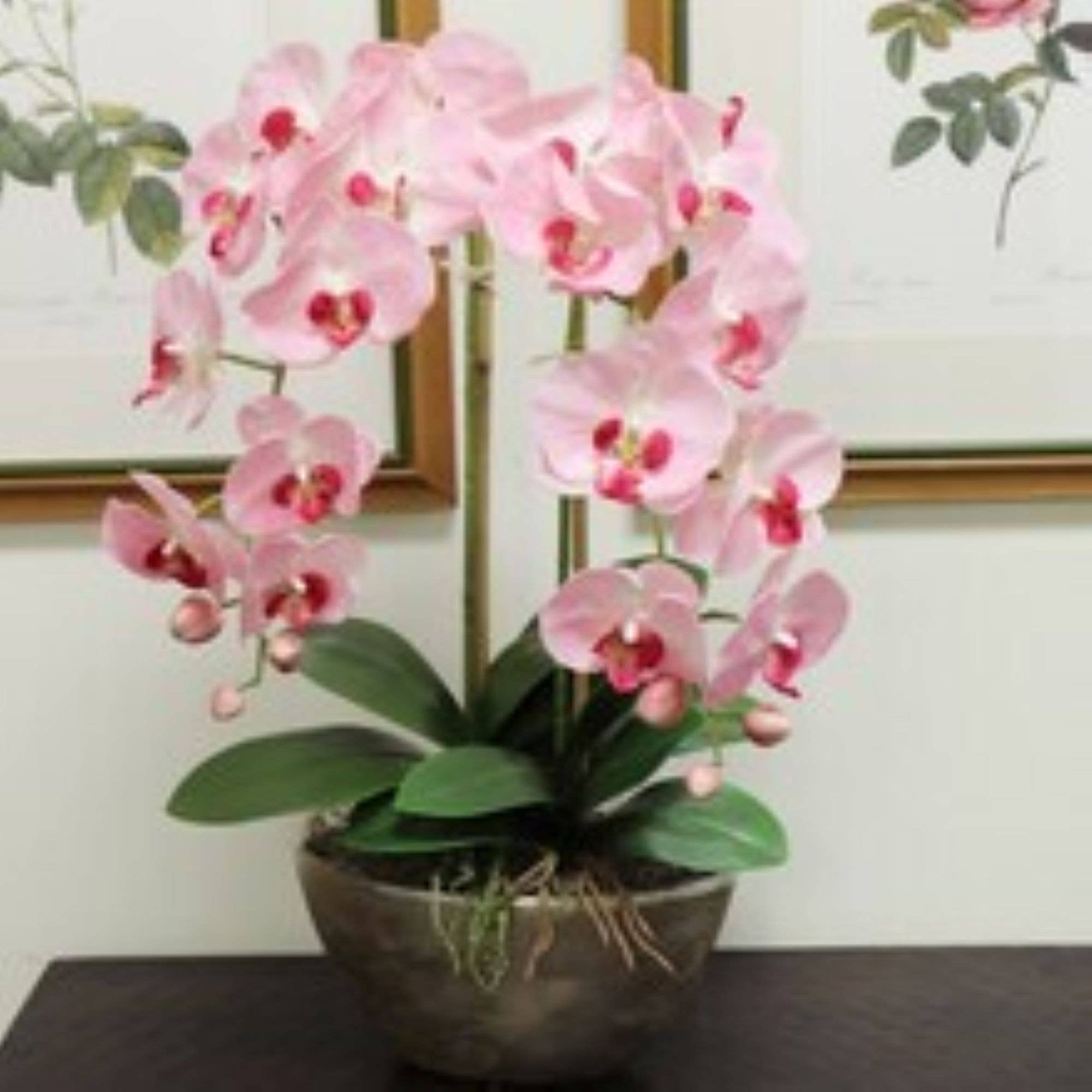 Larksilk - Wholesale Artificial Flowers - 34" Phalaenopsis 9 Flowers, 3 Buds - Pink - 12 Pieces3