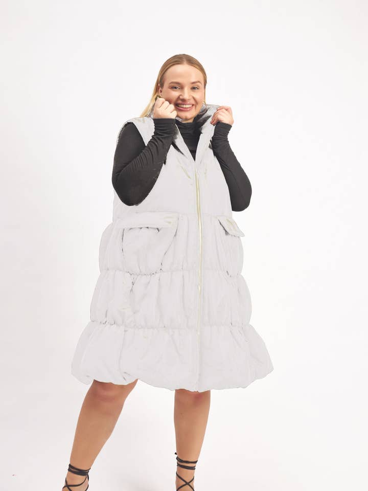 24027 - Damernas vinterjacka med vaddering - 3-DELARS FÖRPACKNING för wholesale av KaraChic