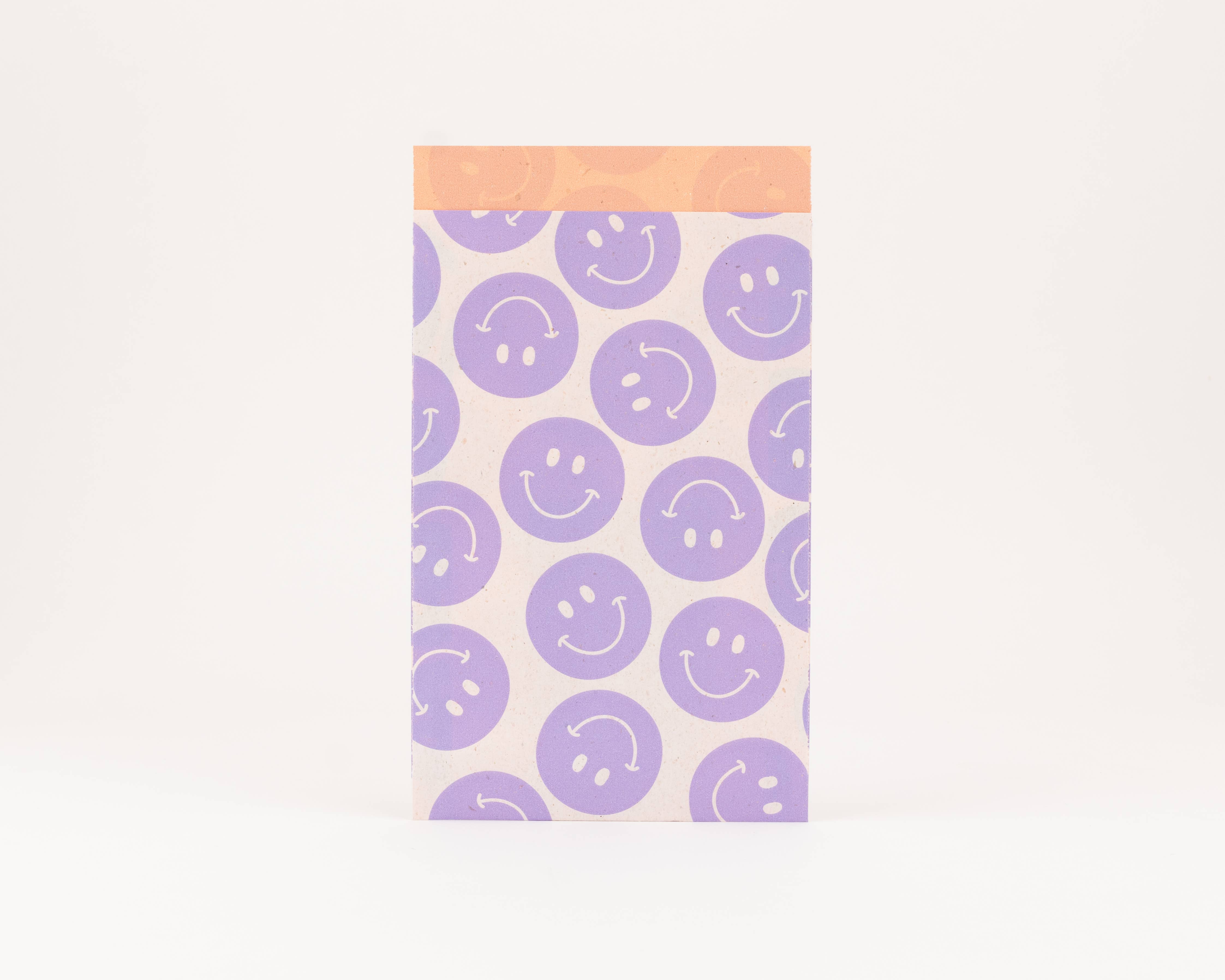 liebevoll verpackt – Großhandel Geschenktüten – Papiertüten Smileys, Flieder / Orange3