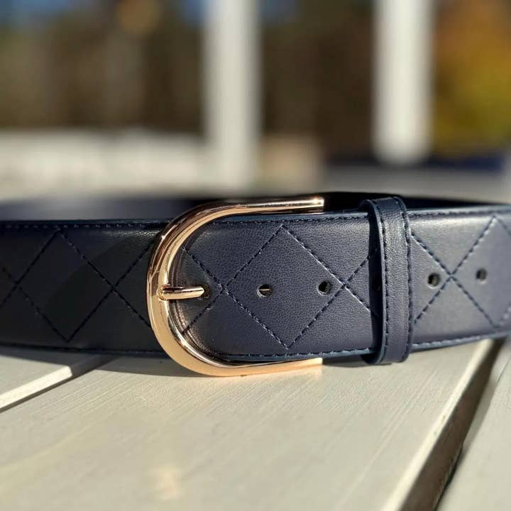 Spoiled Pony - Wholesale Belt - Women's - Quilted Leather Belt (2")6