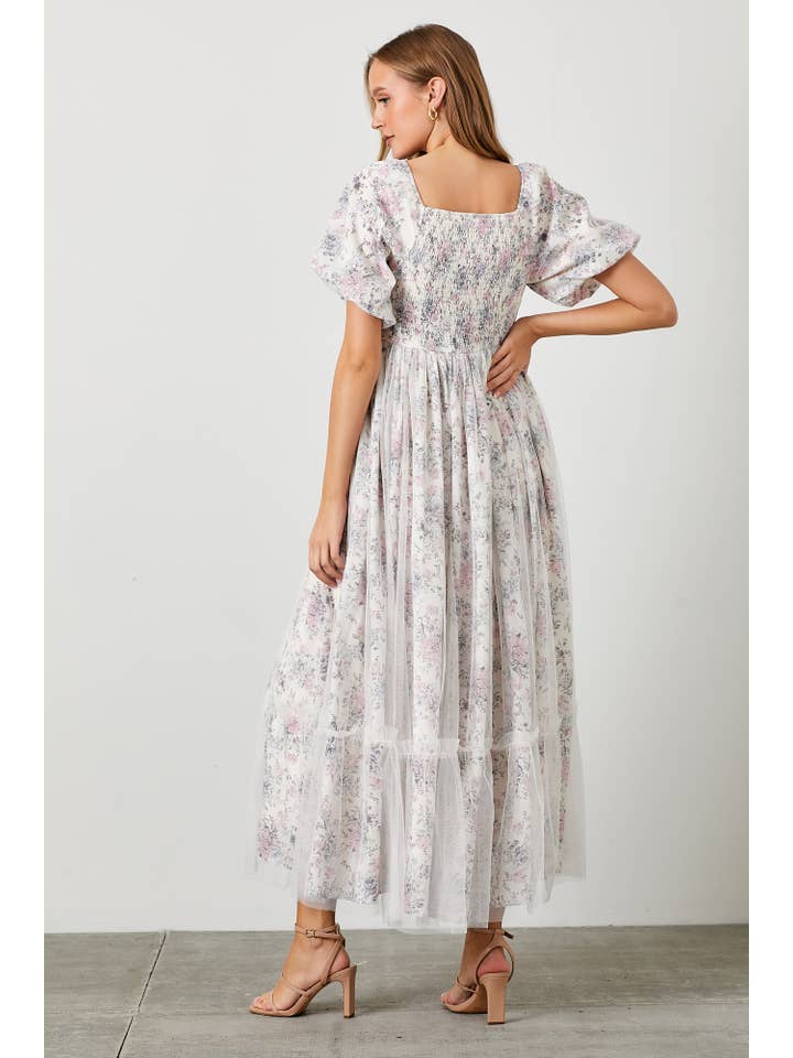 Polagram by Wellmade USA - Wholesale Dress - Women's - TULLE MESH OVERLAY MAXI DRESS