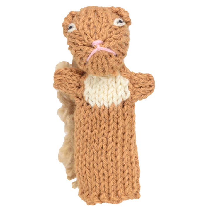 Squirrel - Organic Cotton Finger Puppet - Natural Toy for wholesale by Lucuma Designs