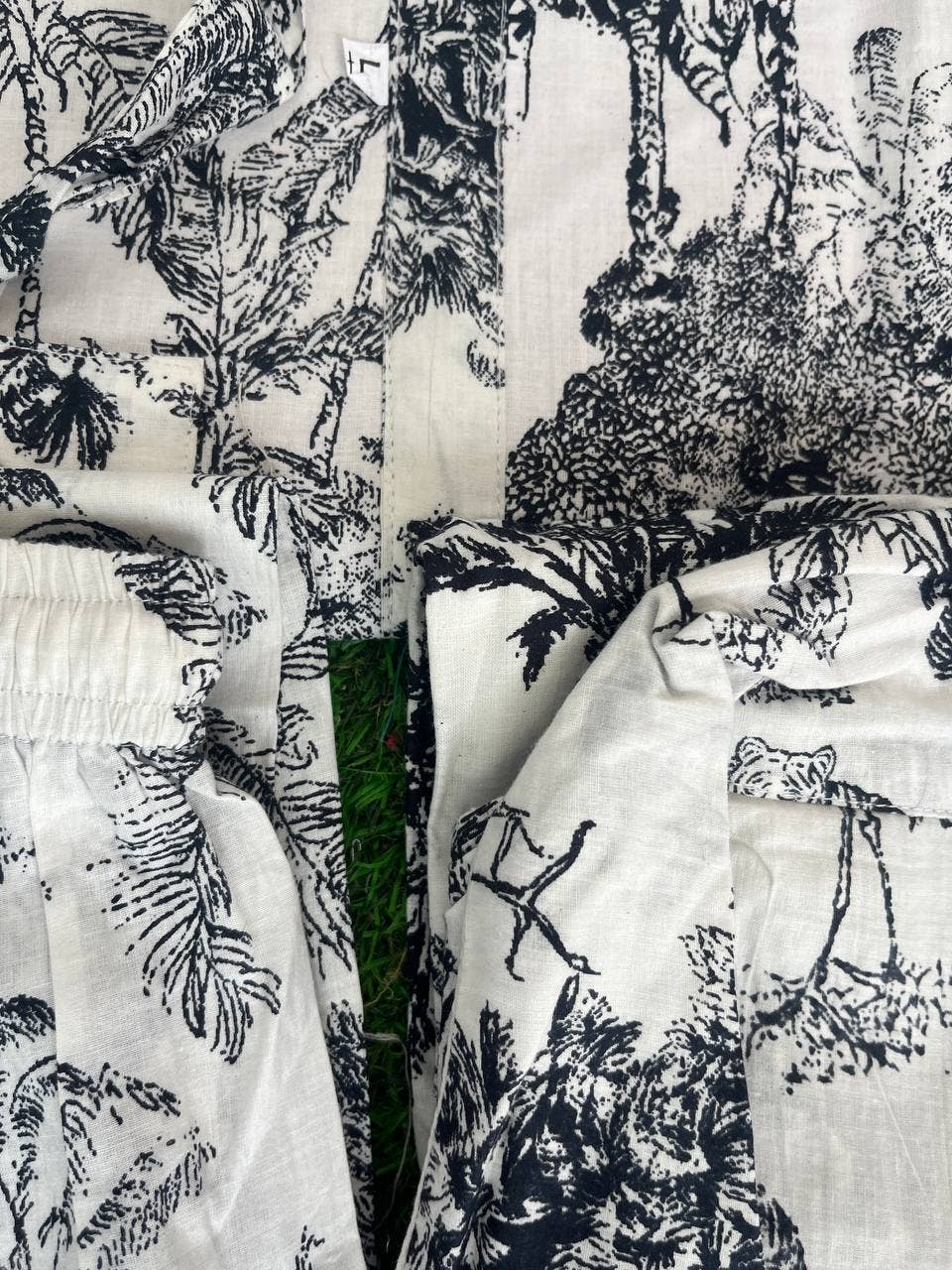 bhavnas boutique - Wholesale Lounge Top - Women's - Beautiful White Cotton Block Printed Loungewear Summer Dress2