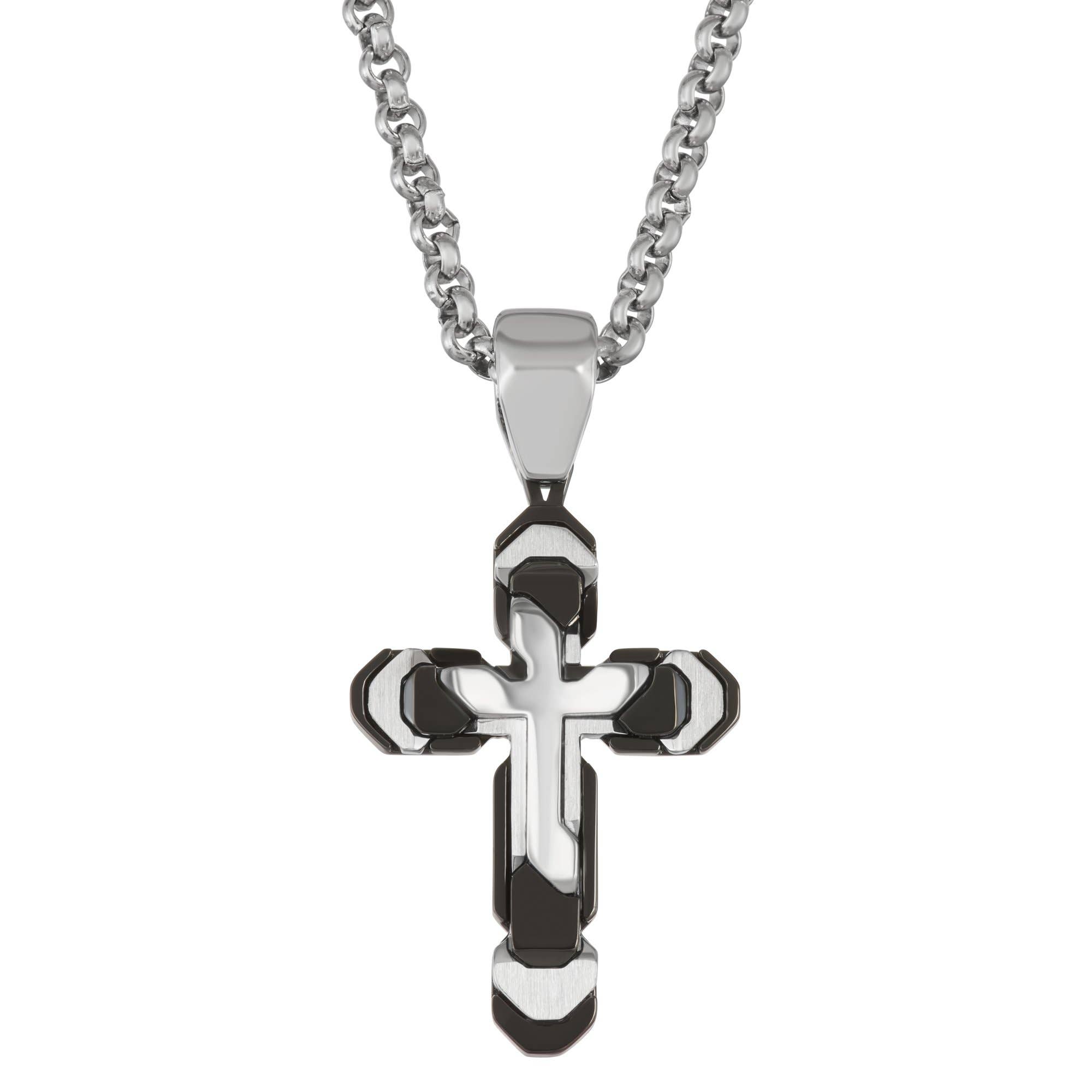 Black&Blue - Wholesale Pendant/Charm Necklace - Mugal Cross 33mm0