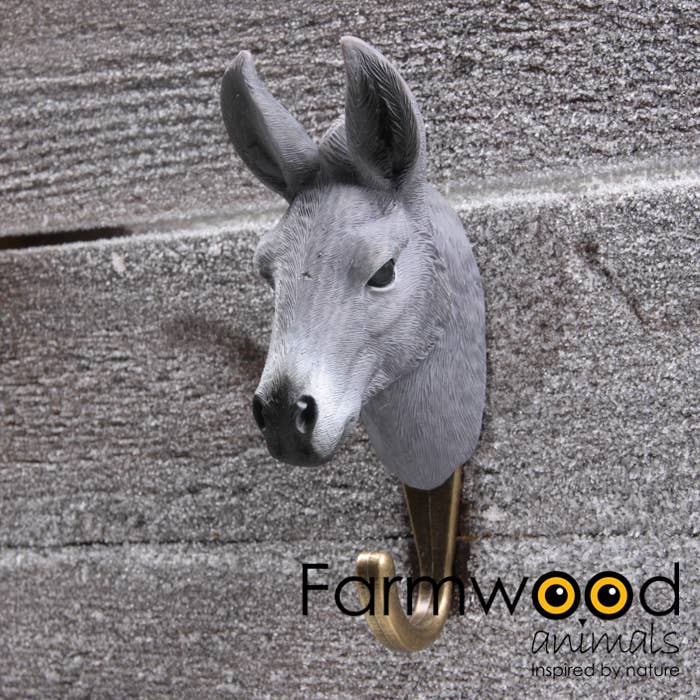 Imhof & Stevens BV - Wholesale Wall Hook - COAT HOOK HOOK'D! DONKEY 6.5X4.5X13 CM FARMWOOD ANIMALS2