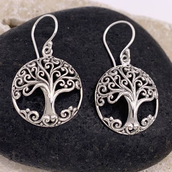 Sterling Silver Tree of Life Earrings for wholesale by Goddess Design Studio