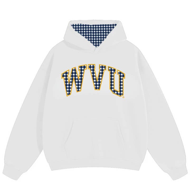 Casaco com capuz vichy dos West Virginia Mountaineers por atacado de Lojo Collegiate Apparel