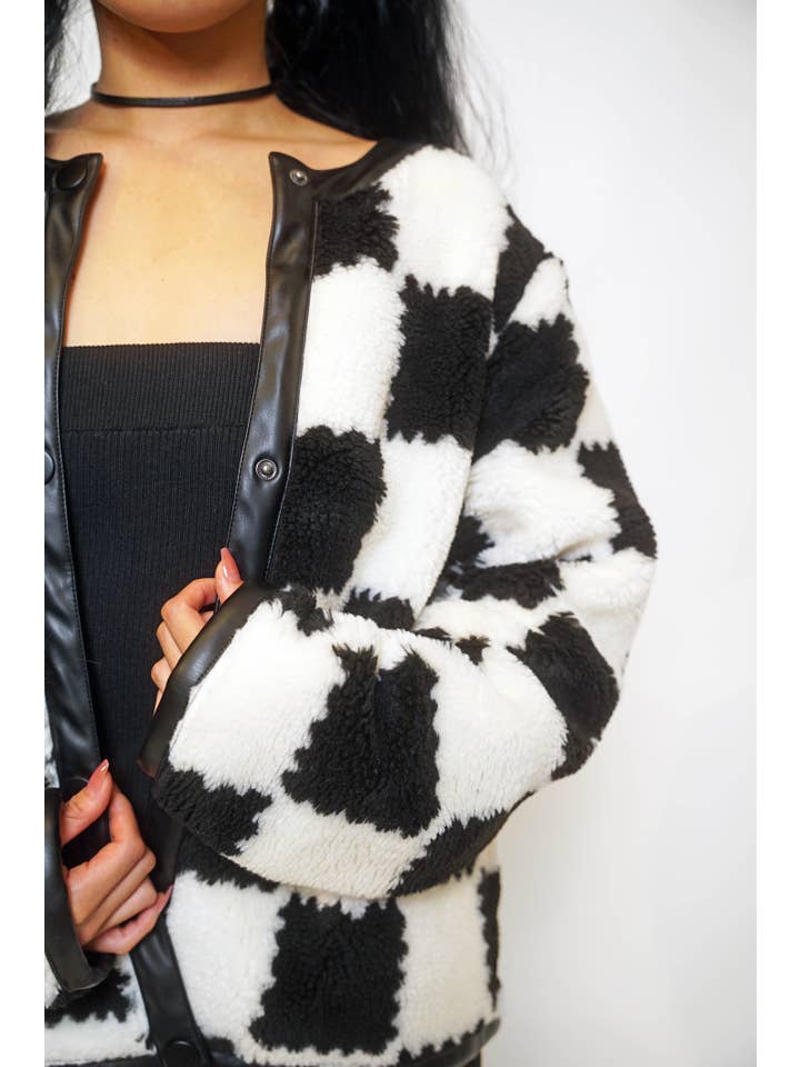 Sweet Rain - Wholesale Jacket - Women's - Heavyweight Checkered Jacket5