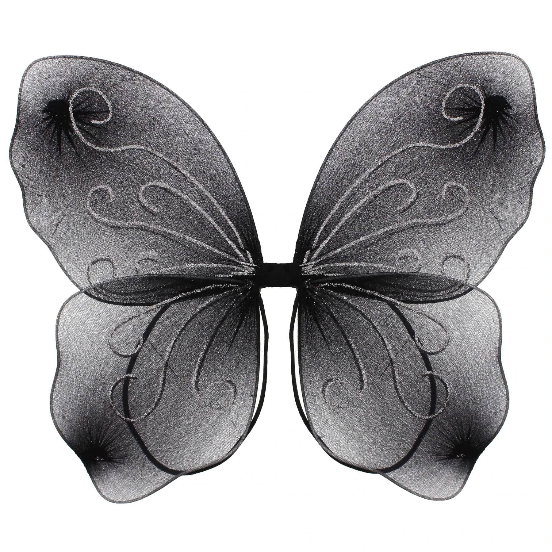 Topkids Accessories – wholesale Costume – Child – Angel Wings Fairy Butterfly Pixie Tinkerbell Fancy Dress Outfit Girls Dressing Up Costume Baby Toddler Kids Childs Small Tiny Mini Toy Fairywings Set Glitter43