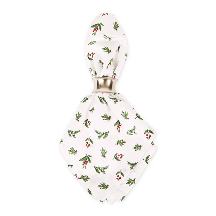 Design Imports - Wholesale Dinner & Cloth Napkin - Holiday Berry Sprig Printed Napkin