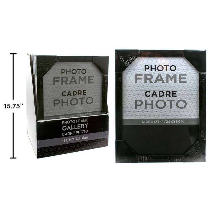 Cadre Galerie 11x14", Bois Foncé, PS, film rétractable + pdq pour la vente par Truu Design