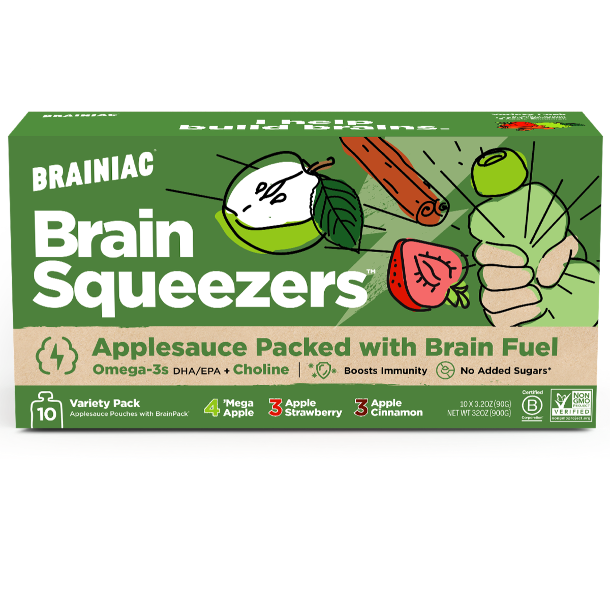 Brainiac - Wholesale Dried/Dehydrated Fruit - Variety Pack Omega-3 Applesauce2