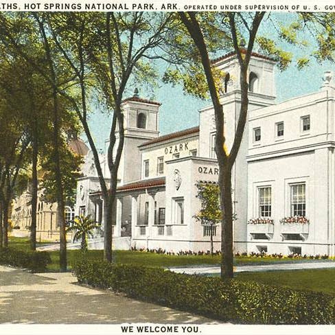 Impresión artística AR-72 Baños de Ozark, Aguas Termales para venta al por mayor de Found Image Press