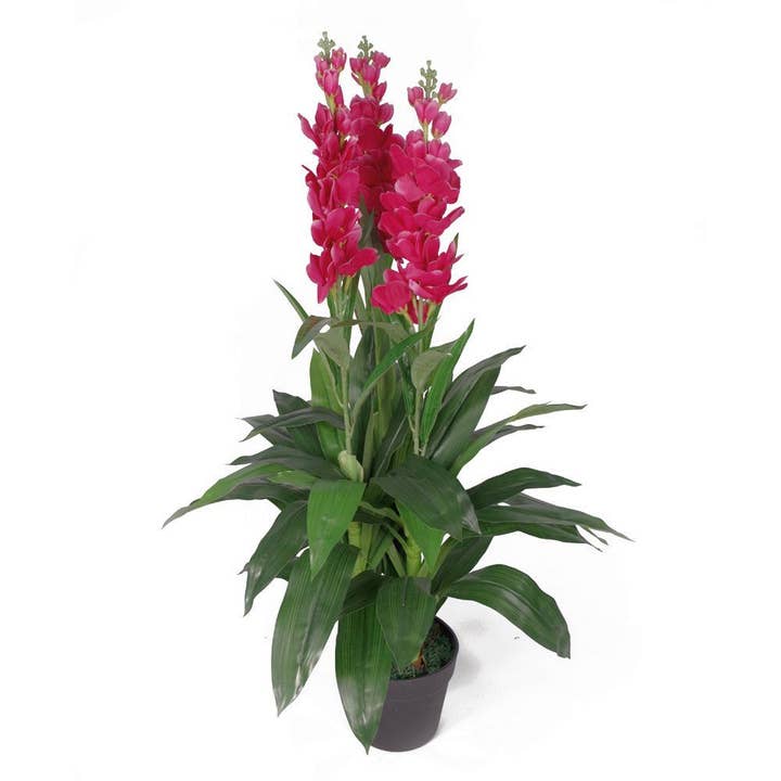 Large Artifical Orchid Plant Bush 100cm Pink Cymbidium for wholesale by Leaf Design UK LTD