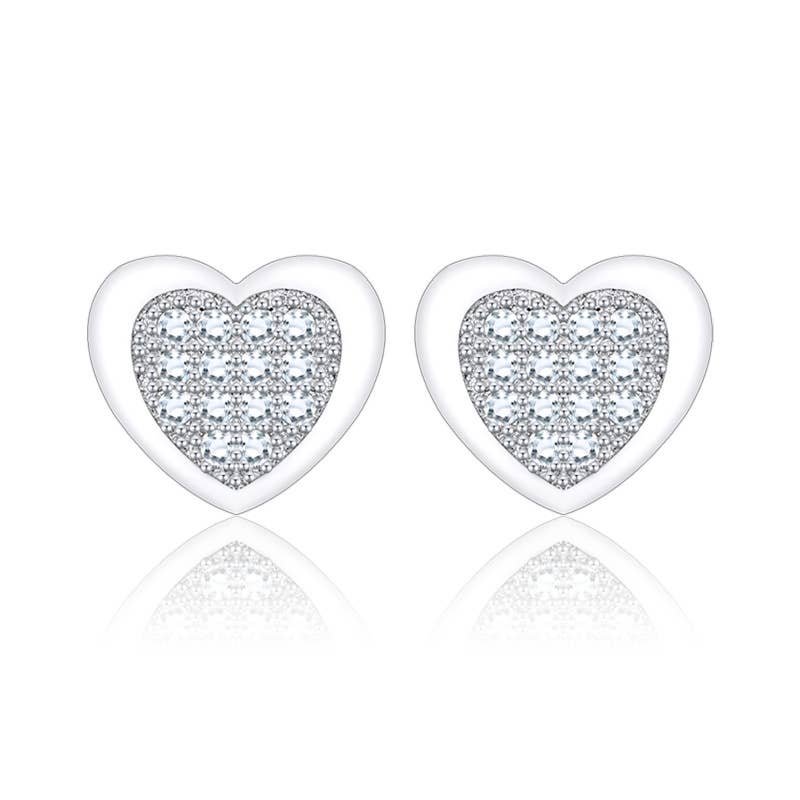 Gemscape UK – Großhandel Ohrstecker – Voll besetzter Liebesohrring aus Sterlingsilber8