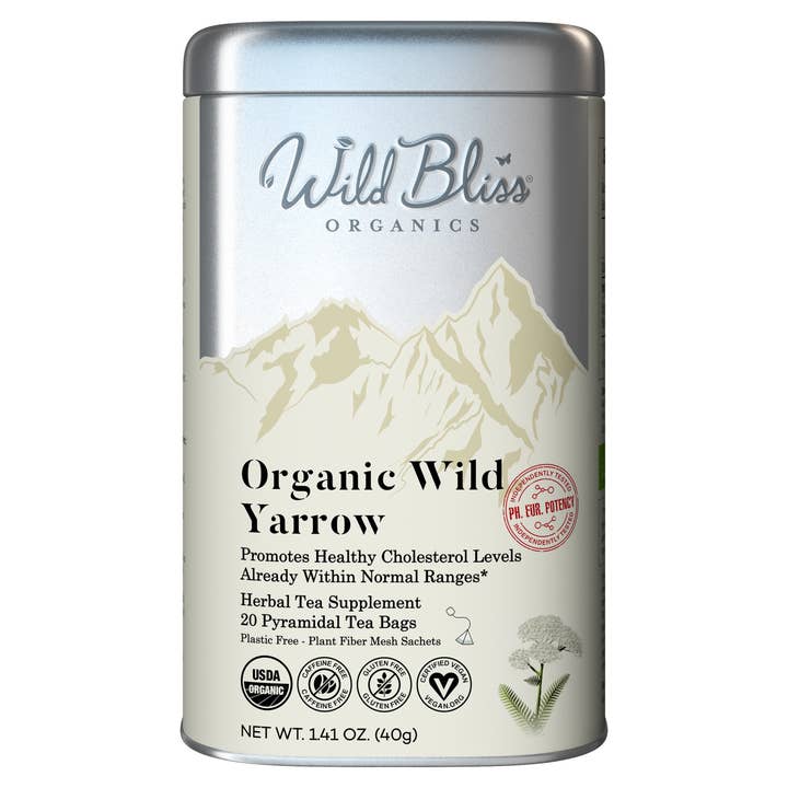 Organic Wild Yarrow Caffeine-Free Wellness Tea 20 Bags for wholesale by Wild Bliss