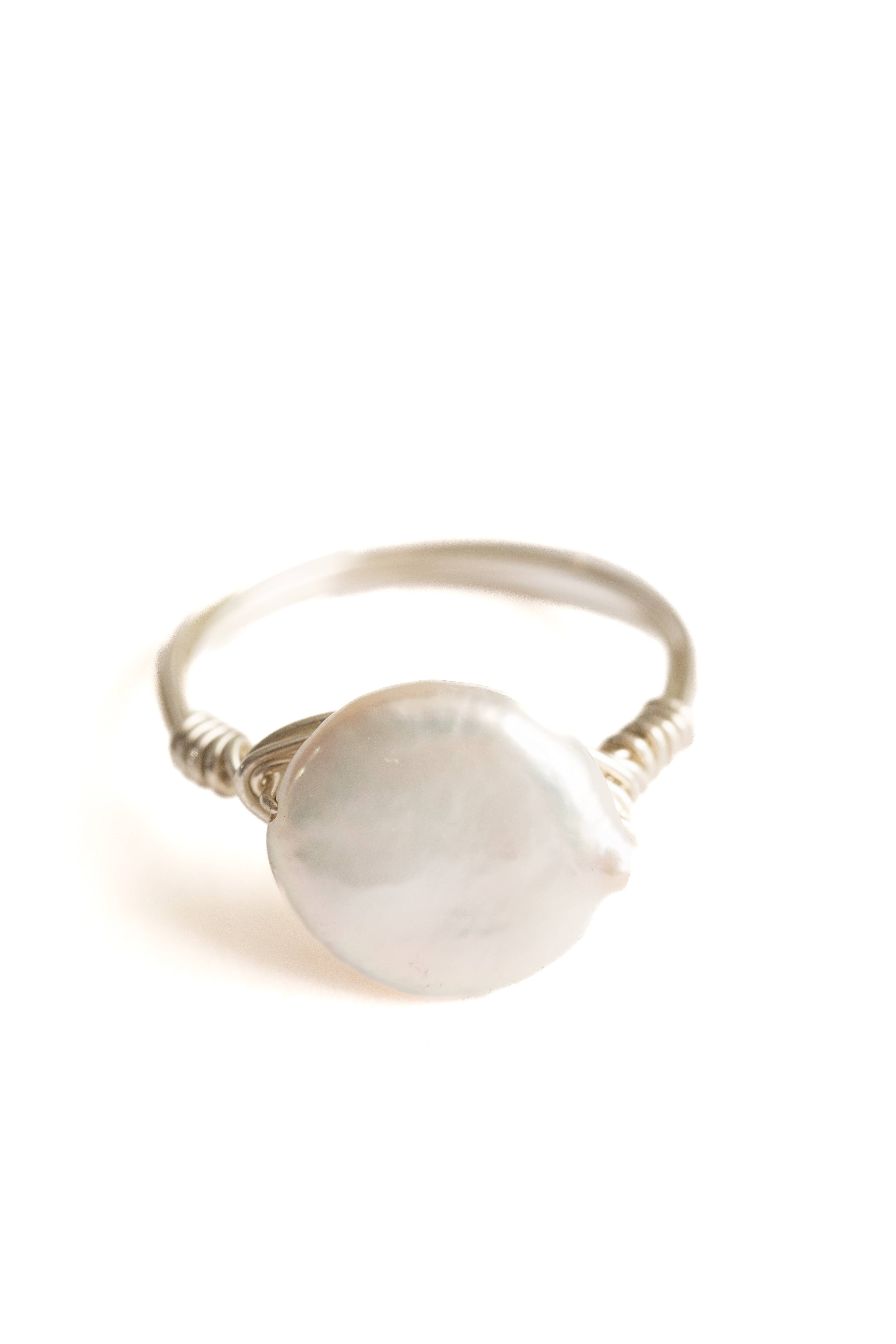 Seaflowerjewelry - Wholesale Single Stone/Solitaire Ring - Pearl Ring/freshwater coin pearl womens solitaire ring7