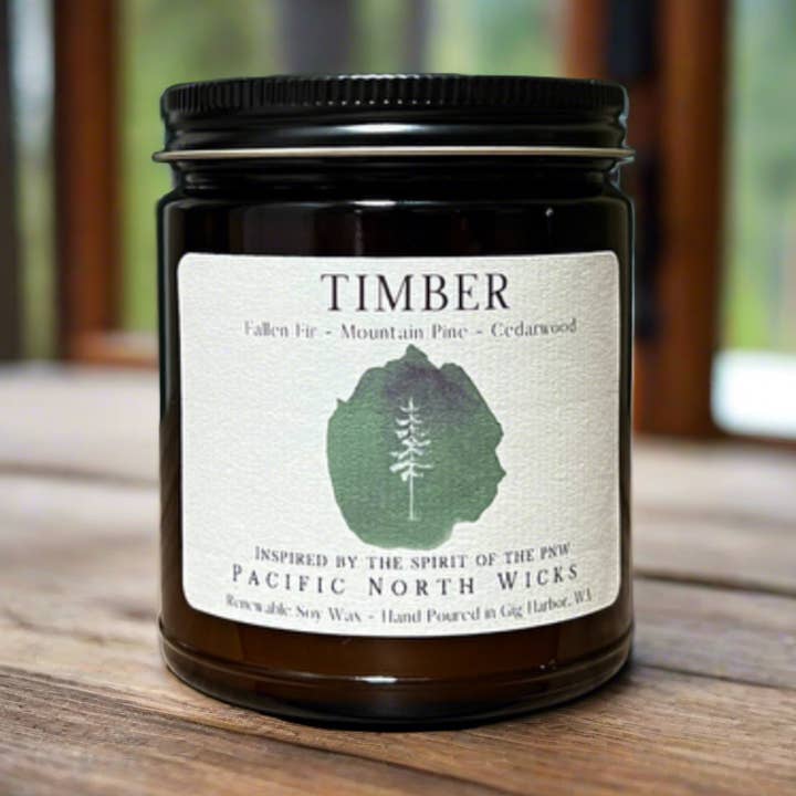 Timber Candle | Evergreen Pine Fir | Forest Inspired | Soy for wholesale by Pacific North Wicks