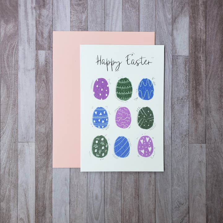 Easter Eggs Greeting Card for wholesale by Spare Room Design Co.