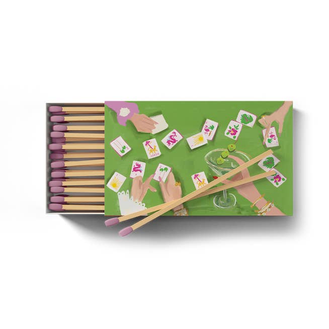 Bams Club Mahjong Match Box by Rebecca Illustrated for wholesale by Annapolis Candle