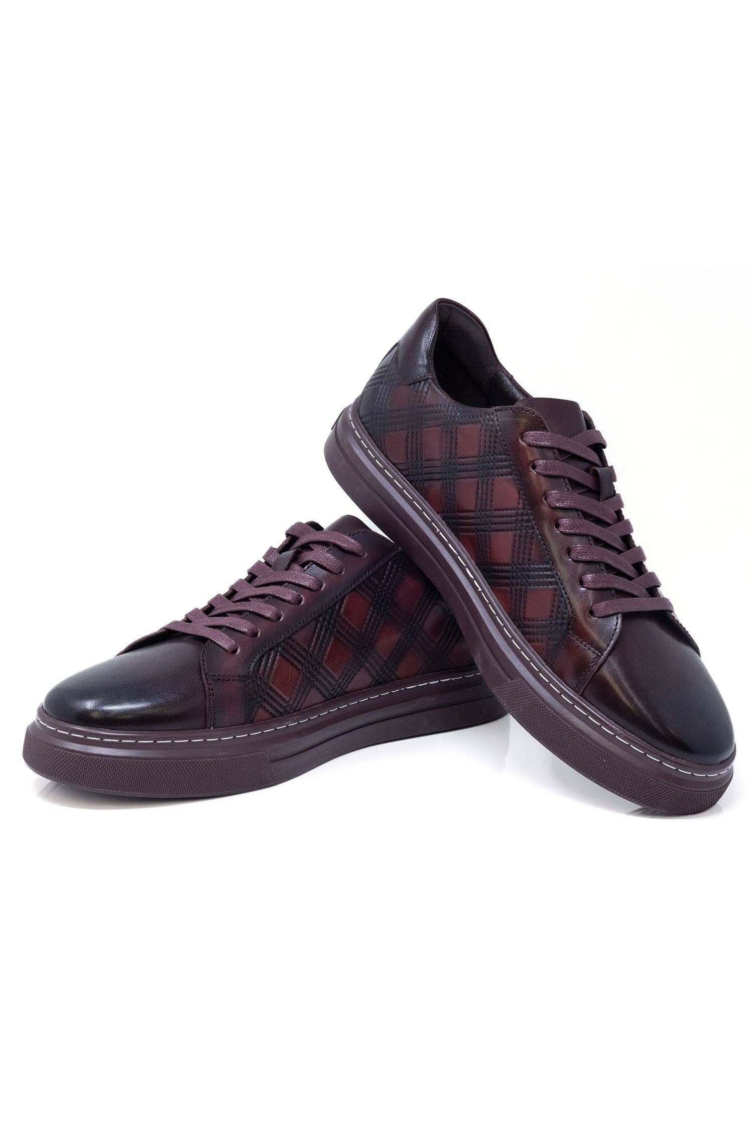 BARABAS - Wholesale Lifestyle Sneakers - Men's - Men's Checkered Lace-up Leather Sneakers 5SH0914