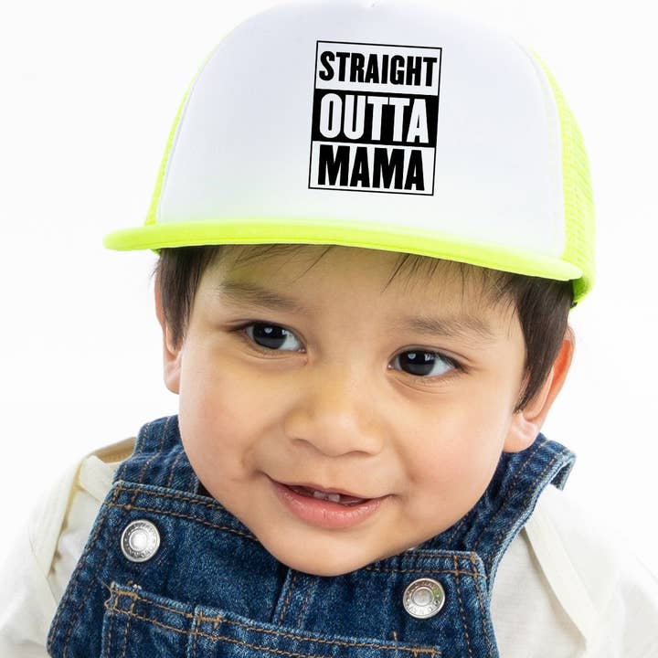 Funky Junque – Großhandel Mütze – Kinder – Hut mit flacher Krempe -
Straight Outta Mama - Neongelb/Weiß1
