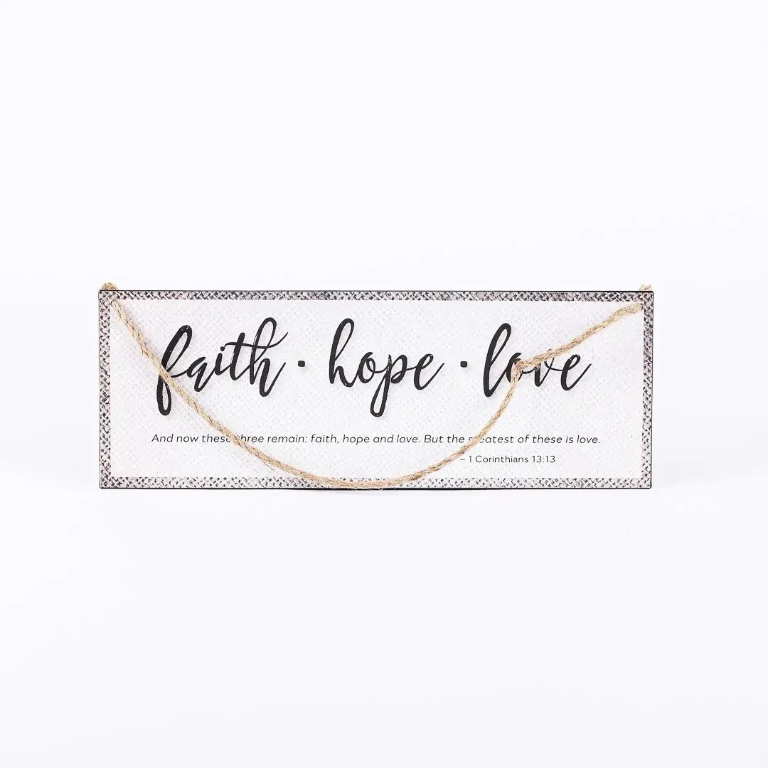 Swanson Christian Products - Wholesale Sign - Wall Decor Metal W/ Rope Faith Hope Love1