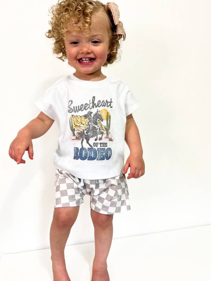 Lettie Grays Clothing - Wholesale Shorts - Kids - Taupe | Harem Checkered Shorts1