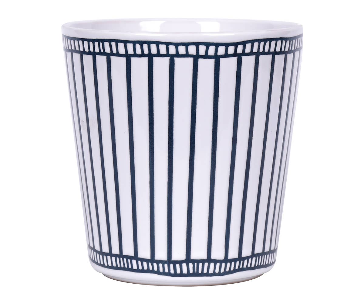 Blue Sky Clayworks - Wholesale Plant Pot - 4.25" Skinny Blue Stripe Flower Pot0