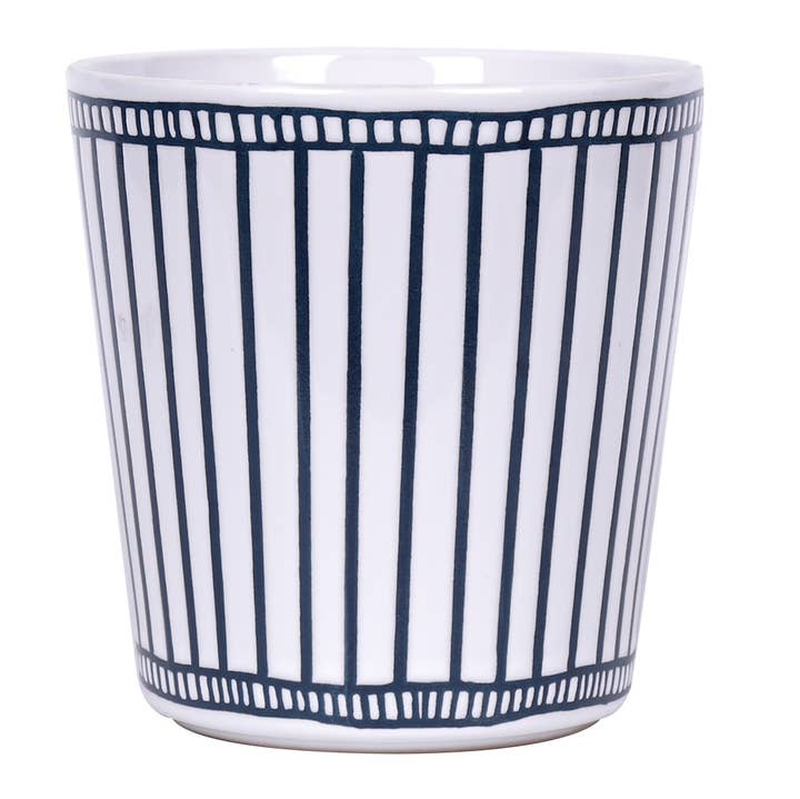 Blue Sky Clayworks - Wholesale Plant Pot - 4.25" Skinny Blue Stripe Flower Pot0