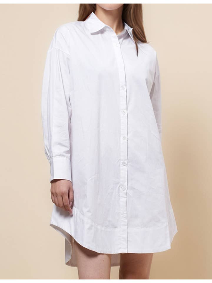 Sweetkama - Wholesale Dress – Women's - Ladies Turndown Collar Botton Down Mini Shirt Dress SKD4806