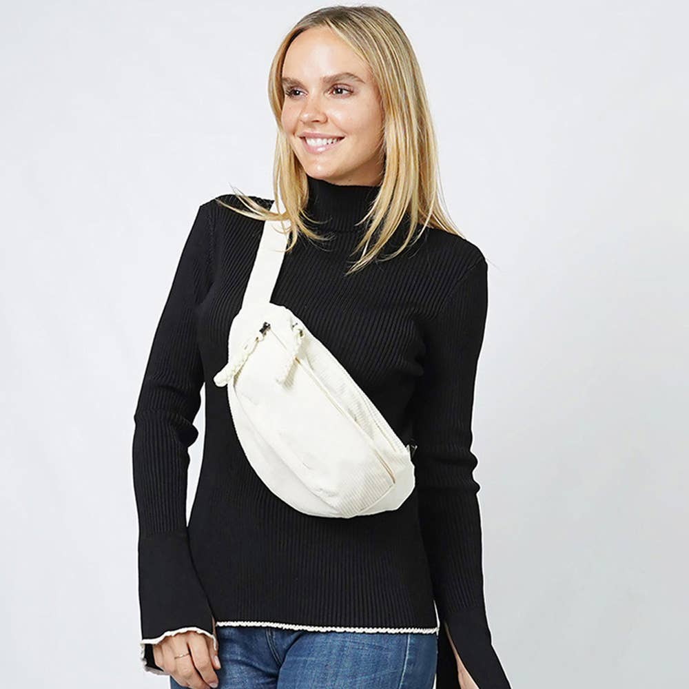 Sensibling Corp. - Wholesale Belt Bag - Women's - Corduroy Sling Bag / Belt Bag4